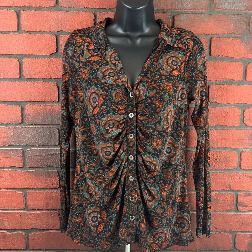 Jane and Delancey Multicolor Paisley Button Down Shirt